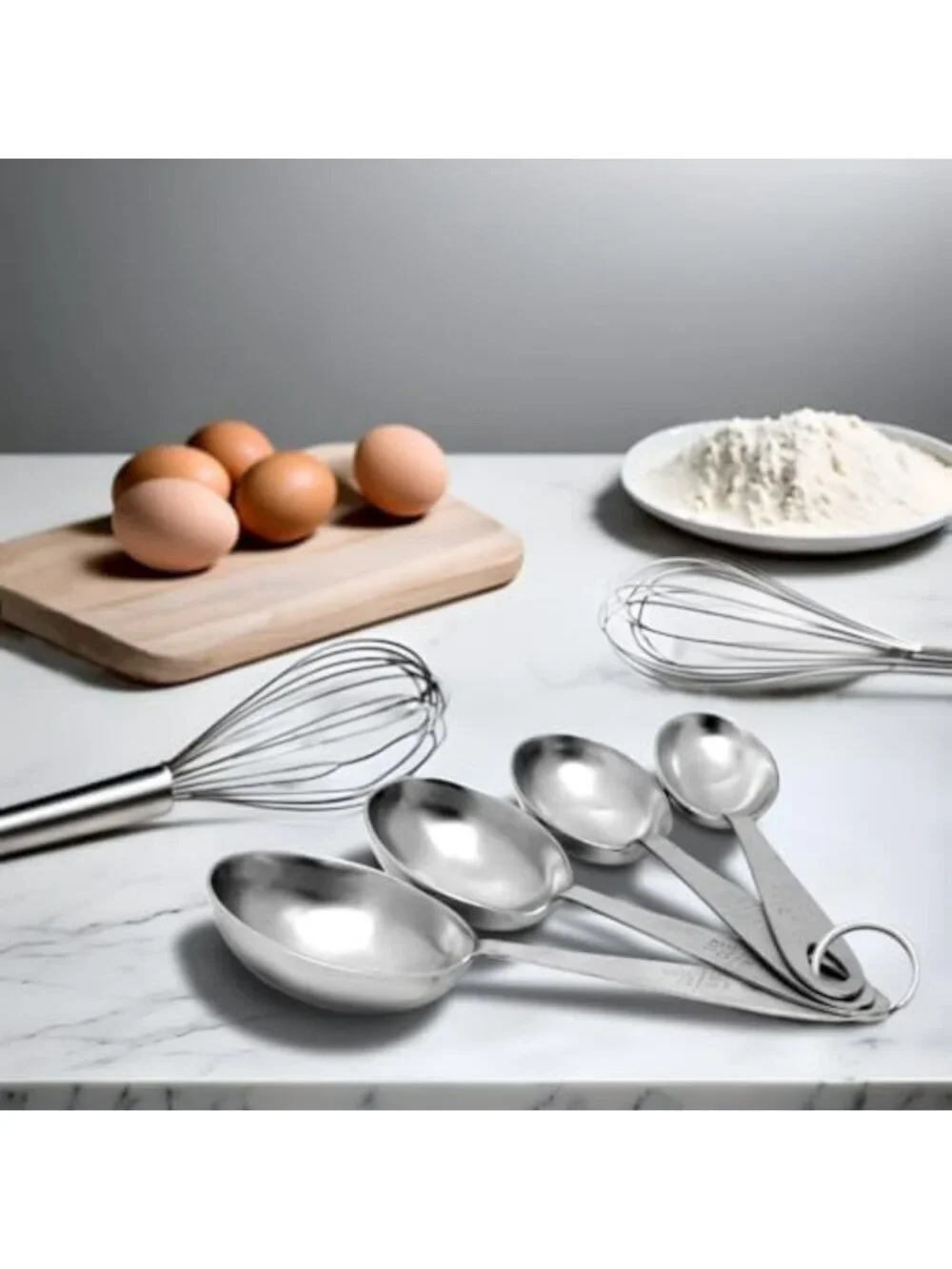 4-Piece Stainless Steel Measuring Scoop Set - Durable, 9-Inch Kitchen Tools